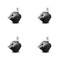 Service Caster 2 Inch Flat Black Hooded Nylon Wheel Grip Ring Chair Caster with Brake SCC, 4PK SCC-GR02S50D-NYS-FB-B-716X78-4 - alternate 1